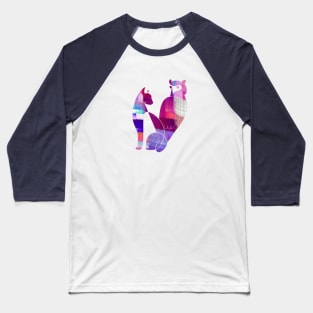 Cat and Owl Baseball T-Shirt